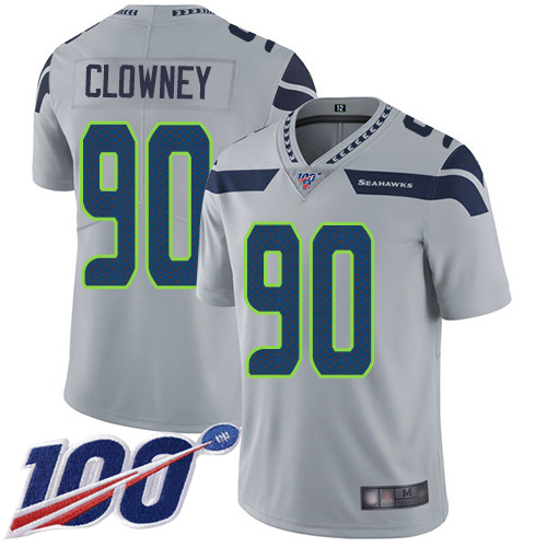 Seattle Seahawks Limited Grey Men Jadeveon Clowney Alternate Jersey NFL Football 90 100th Season Vapor Untouchable
